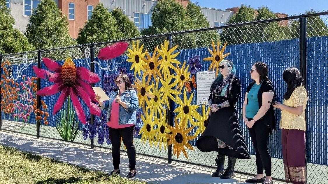 Tactile mural featuring Wisconsin wildflowers unveiled in Fitchburg